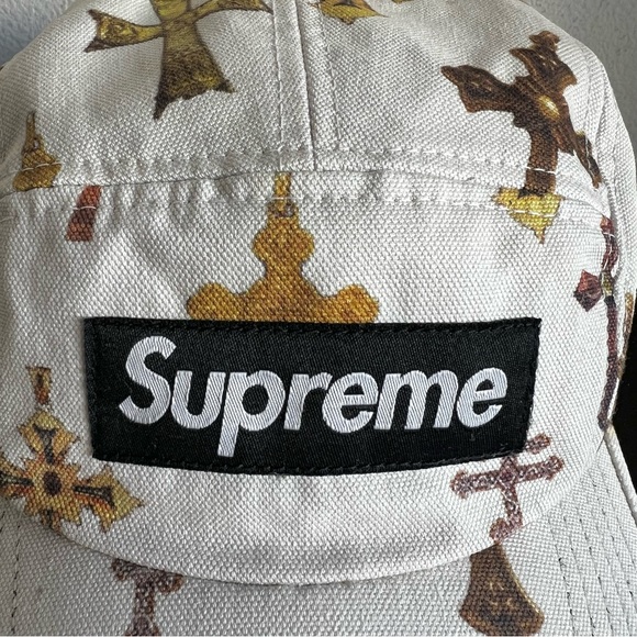 Supreme 2013 Crosses Camp Box Logo Hat White Cap Strapback Crucifix Cross Ankh - Picture 2 of 10